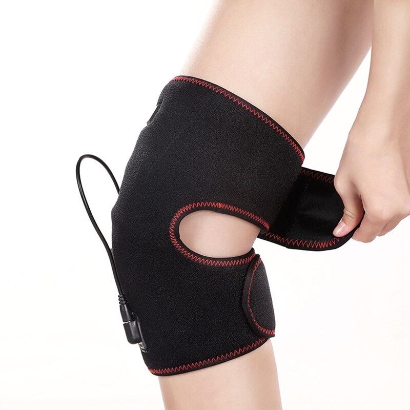 Electric Heated Knee Pad USB Charging Warm Therapy Arthritis Pain Relief Leg Wrap Belt Brace Temperature Adjustable