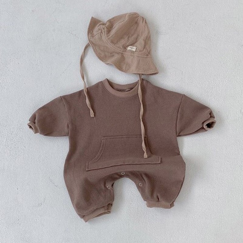 MILANCEL-combinaison pour bébés garçons, vêtements brefs à poche frontale, combinaison pour bébés filles, tendance