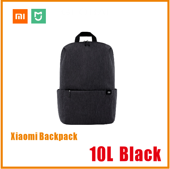 Xiaomi Colorful Mini Backpack Bag 8 Colors Level 4 Water Repellent 10L Capacity 165g Weight YKK Zip Outdoor Smart Life: 10L Black