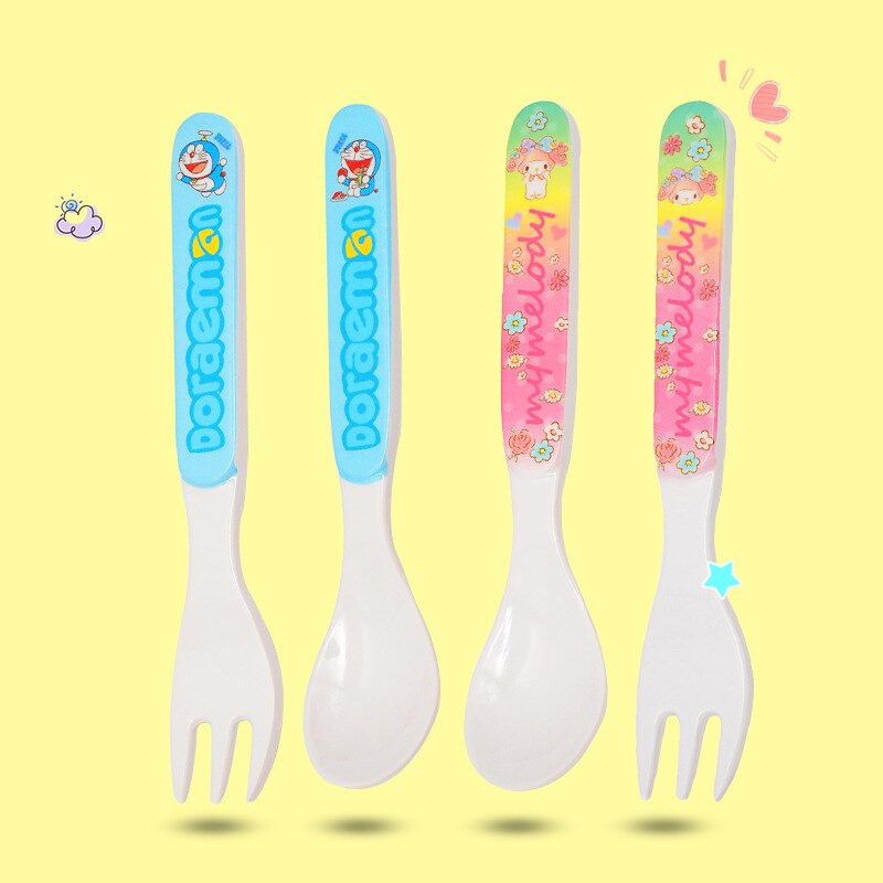 Fourchette aliments pour enfants | Couverts de manger pour bébés, cuillère de pratique pour bébé, fourchette de nourriture pour enfants, complément alimentaire, formation cuillère portable