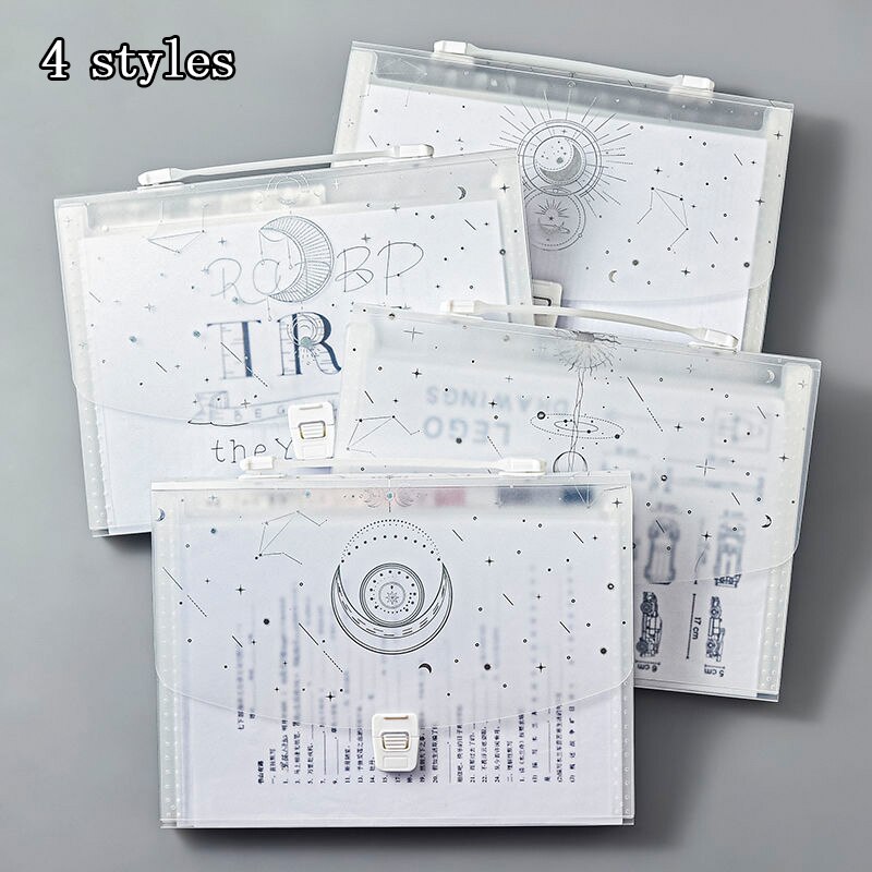 A4 Multi Layer High Capacity File Folder Transparent Portable Folder Organizer Storage Bag Catalog Simple Archive Folder