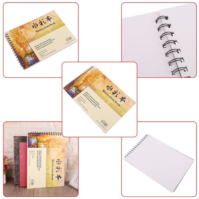 A4 Watercolor Paper Art Artist Sketchbook Sketch Pad Drawing Painting 24 Sheet arts&crafts supplies for kids