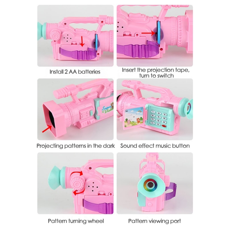 Children Projection Simulation Camera Educational Fun Interactive Toy Light Music Toy Cosplay Game