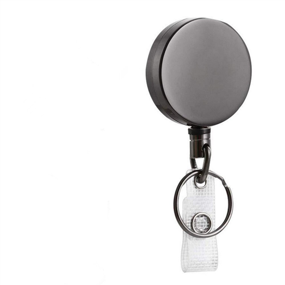 Metalowy szary chowany i wyciągany identyfikator identyfikatora smycz identyfikator z plakietką pokrowiec na karty kołowrotki brelok robić kluczy klipy uczeń gabinet: Default Title