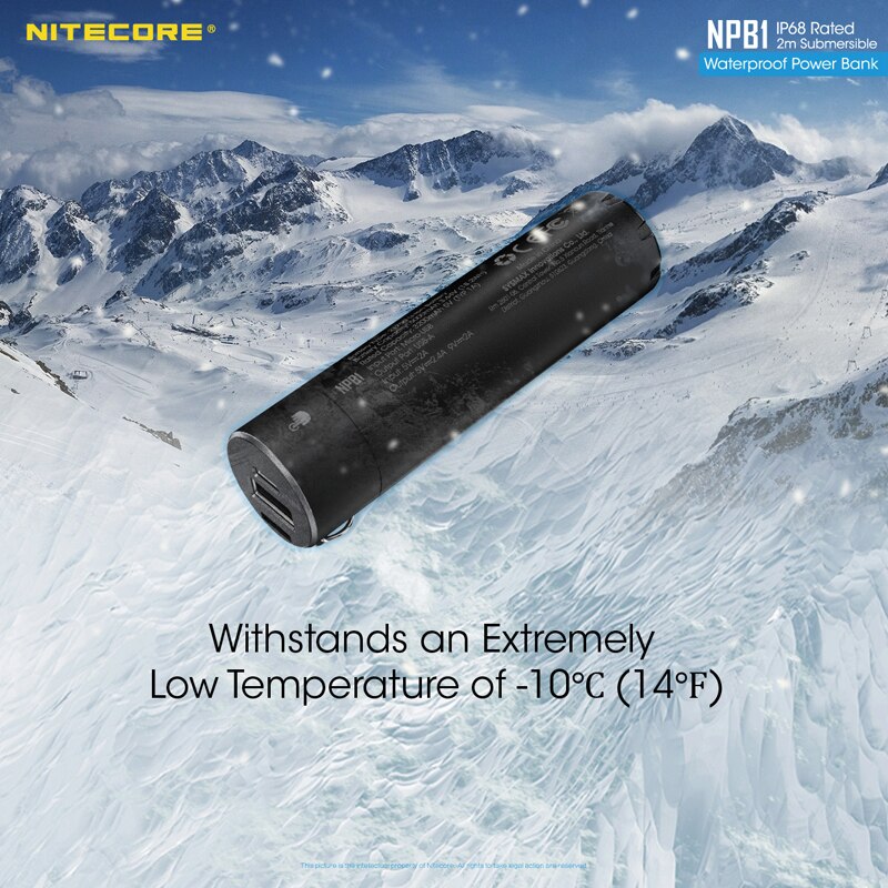 QC3.0 Output NITECORE NPB1 5000mAh IP68 Rated Waterproof Power Bank / Mobile Charger Certified by CE & FCC