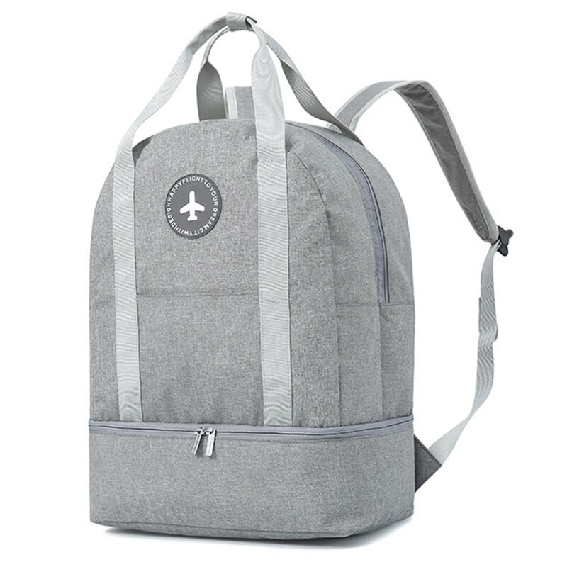 -Men Women Multi-Function Travel Backpack Fitness Bag Travel Large Capacity Waterproof Clothes Shoes Storage Bag: Grey