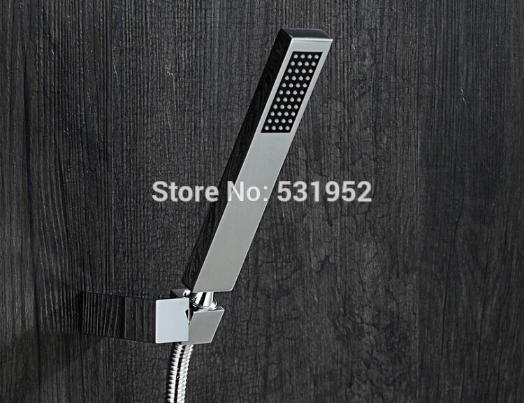 Copper Hand Shower Square Handheld Shower Head with Rub Clog-free Nozzles Chrome Finish