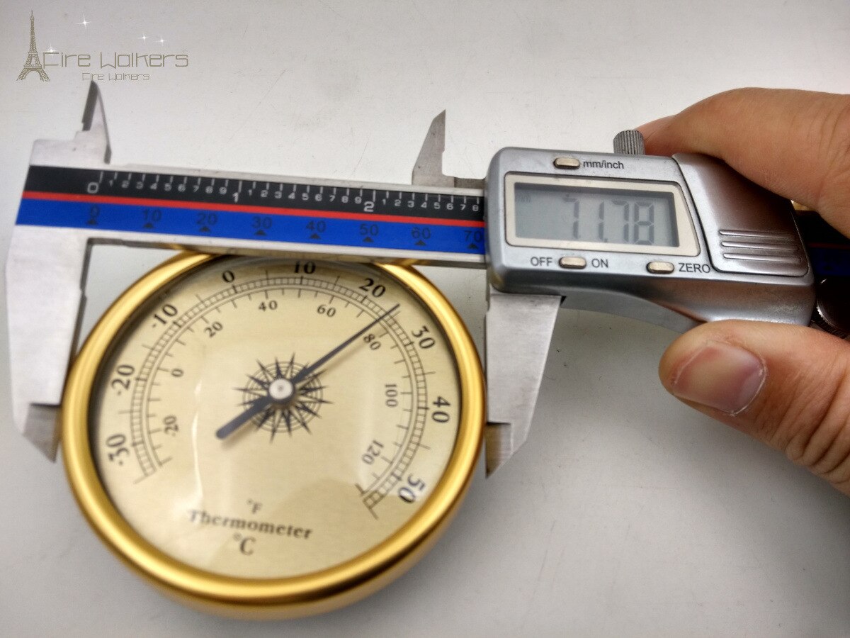 Outdoor thermometer household lead-free aluminum alloy panel, golden thermometer without battery 72mm