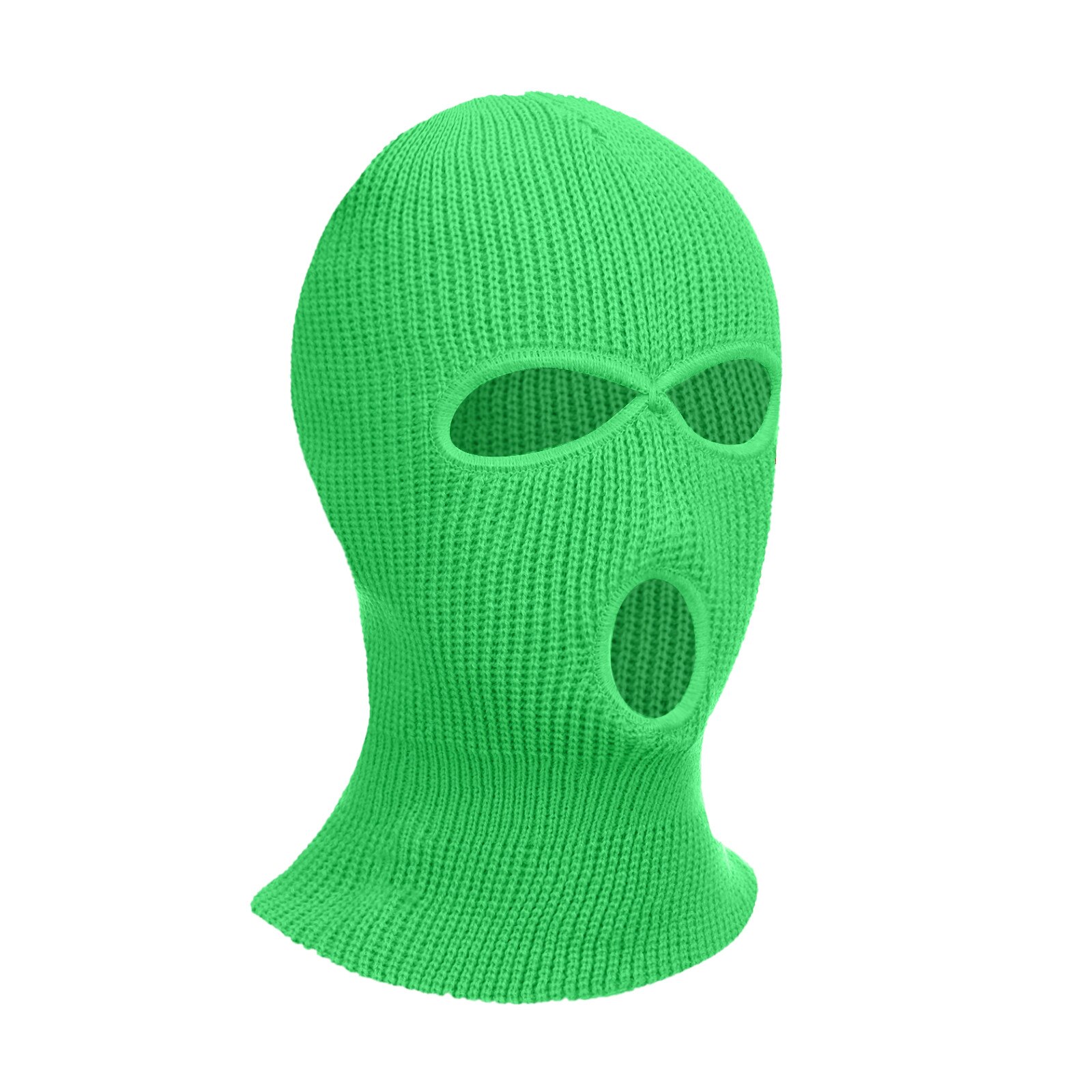 Mascarilla de esquí de punto, pasamontañas de invierno, para deportes al aire libre, gorro de Pasamontañas de punto de 3 agujeros: C