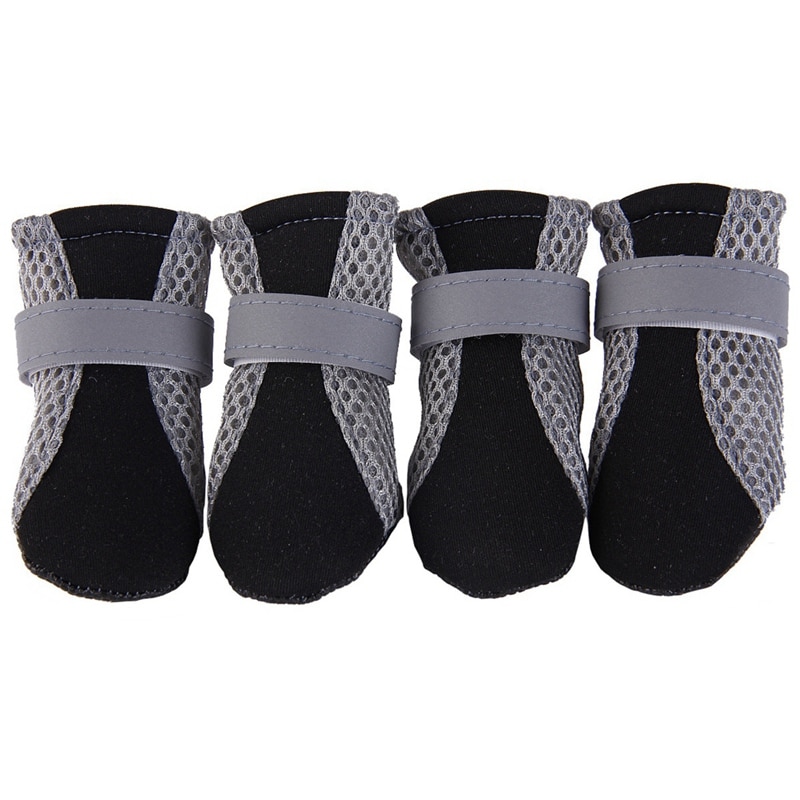 Ademend Hond Schoenen Anti-Slip Regen Sneeuw Schoenen Warme Reflecterende Nachts Huisdier Laarzen Poot Protector 4 Stks/partij