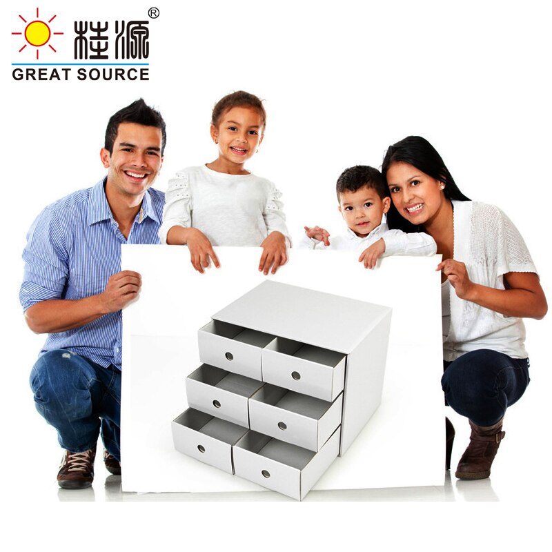 6 Drawers Storage Composable Cabinet Office Corrugate Foldable Home Storage Kraft Paper Environment Friendly