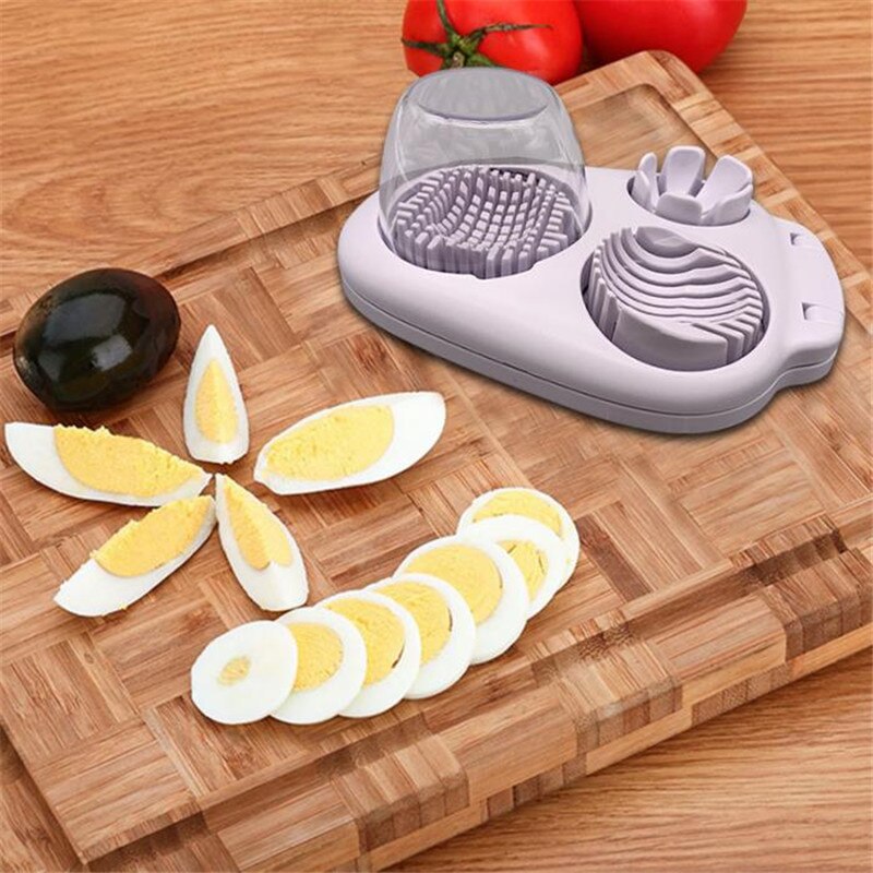 Ungewöhnliche 3 in 1 Multi-Gekochtes Ei Aufschnittmaschinen Cutter Multifunktions Edelstahl Schneidemaschine Wedger Dicer Werkzeug Handliche Küche Werkzeuge