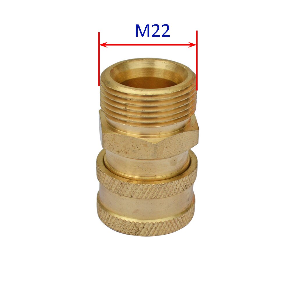 Högtryckstvätt bil tvättmaskin mässingskontakt adapterkoppling  m22 hane  + 1/4 "snabbkoppling uttagsuttag
