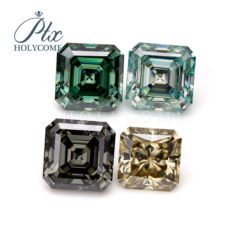 colore Blu Asscher taglio 1ct Allentato Moissanite Del diamante Pietre Preziose per La Produzione di Gioielli