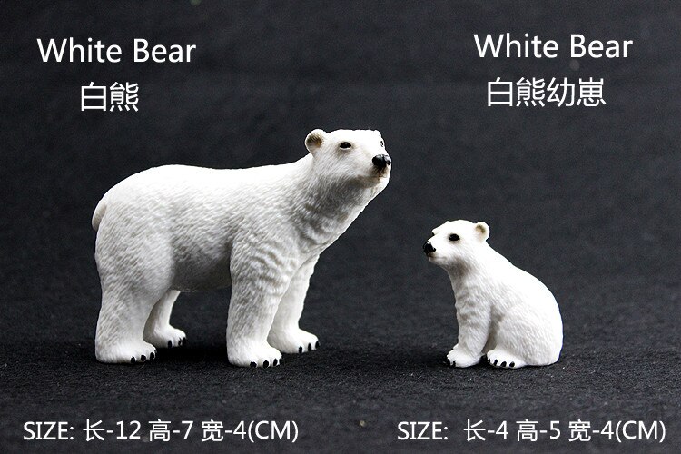 Kind Simulatie Ijsbeer model educatief speelgoed witte beer 2 stuks