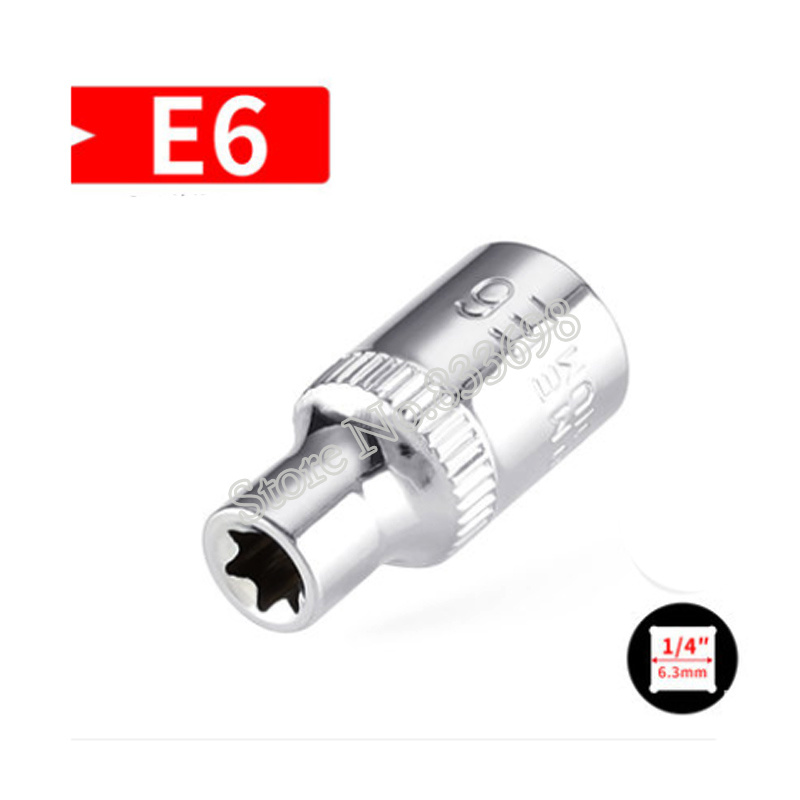 5 sztuk 1/4 "napęd E typ gwiazda ZESTAW GNIAZD Torx gwiazda fragment klucz gniazda E4 E5 E6 E7 E8 automatyczny ręczne narzędzia robić naprawy