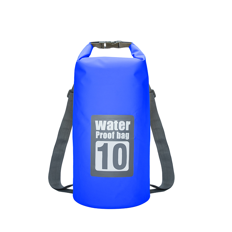 15l vandtæt vandafvisende tørpose sæk opbevaringspakke pose svømning kajak kano flod trekking fiskeri dobbelt stropper: 15l mørkeblå