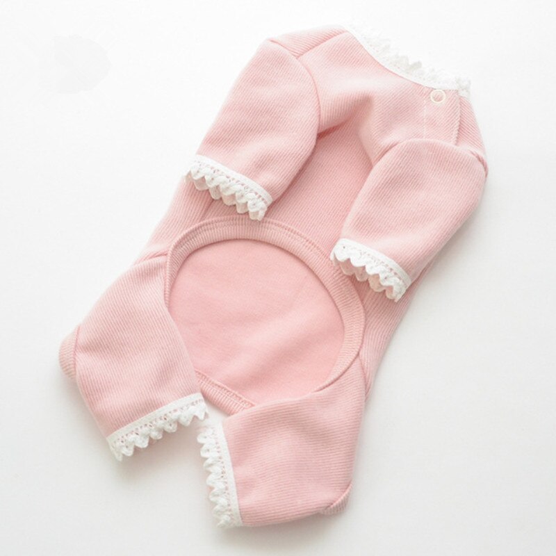 Puppy Dog Pajamas Overalls Jumpsuit Outfit Sleepwear Dogs Pyjama Yorkshire Pomeranian Poodle Schnauzer Small Dog Clothes Coat: Pink / XL