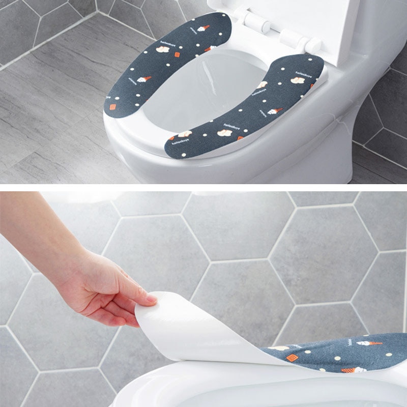2 stk kan genbruges toiletmåtte bærbart toiletsædeovertræk opvarm statisk elektricitet vaskbart toiletpude badeværelse tilbehør