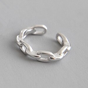 100% 925 Sterling Silver Earrings For Women Chain Twist Double Layer Clip Earrings Cuff Earrings Jewelry Ear Cuff: Silver CE012