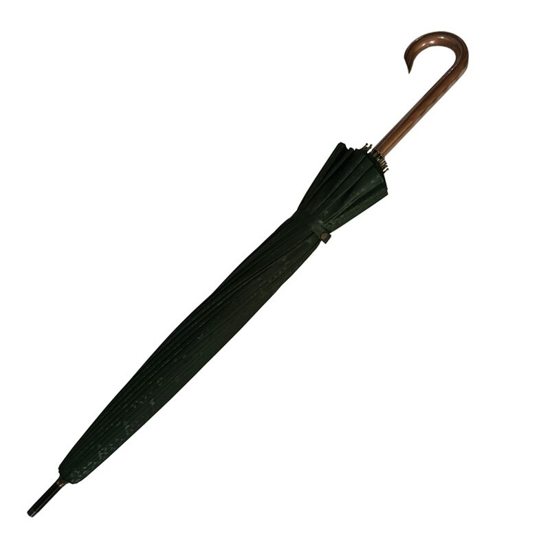 Paraguas largo con mango de madera para hombre y mujer, sombrilla de con 24 varillas, resistente al viento y al agua, ultraligero
