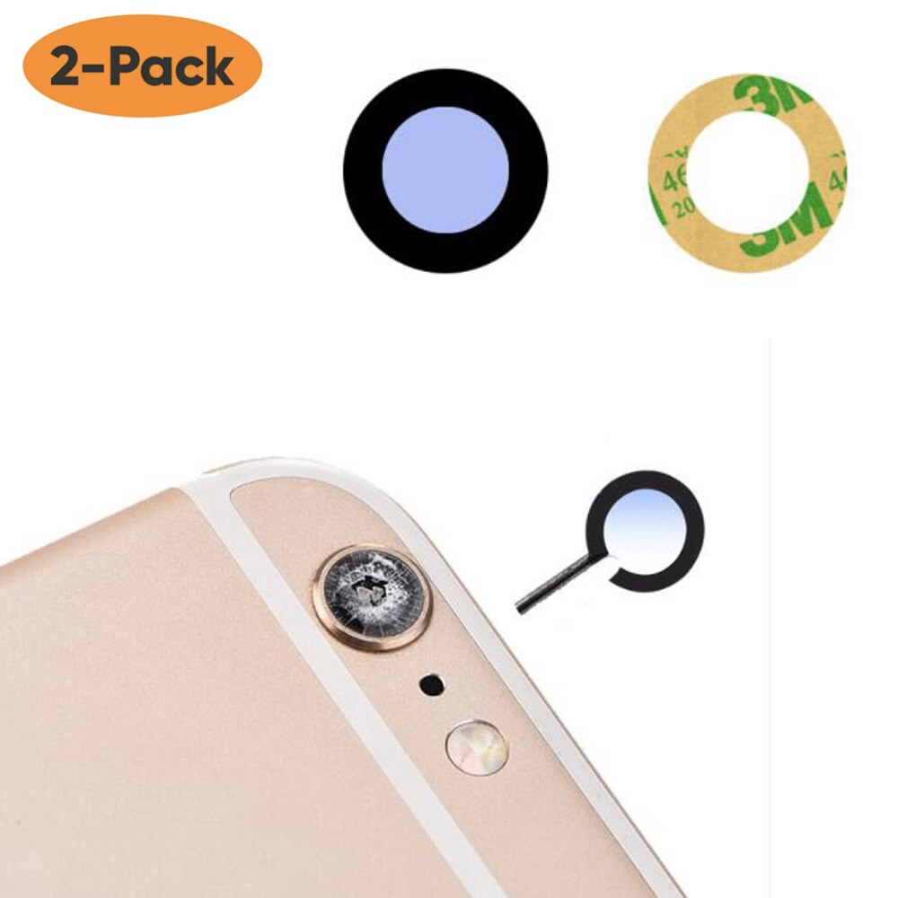 2 pz/lotto vetro zaffiro posteriore fotocamera posteriore lente di vetro per iPhone 6/7/8 Plus/X/XR XsMax + adesivo per 11 Pro Repacement Parts