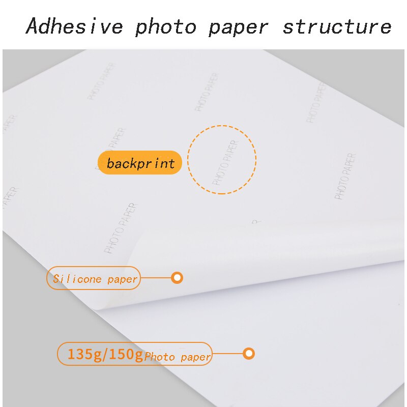 Self-adhesive photo paper A6 Self-adhesive color inkjet photo paper Self-adhesive photo paper 135 g / 150 g photo paper
