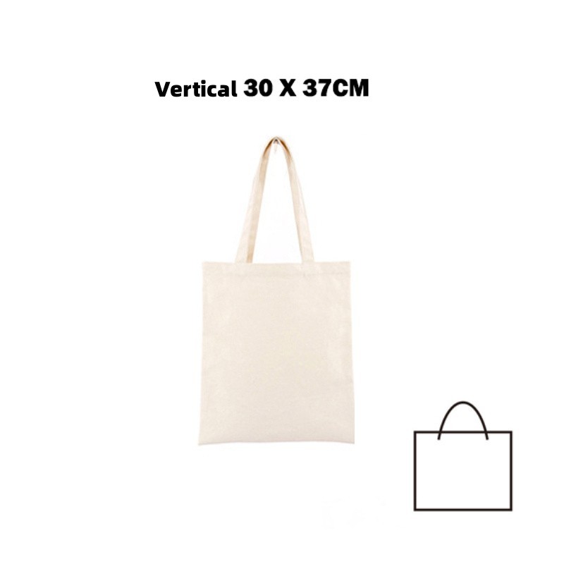 Große Kapazität Segeltuch Schulterhandtasche Falten umweltfreundliche Baumwoll-Tragetaschen Wiederverwendbare DIY-Umhängetasche Einkaufstasche Beige Weiß