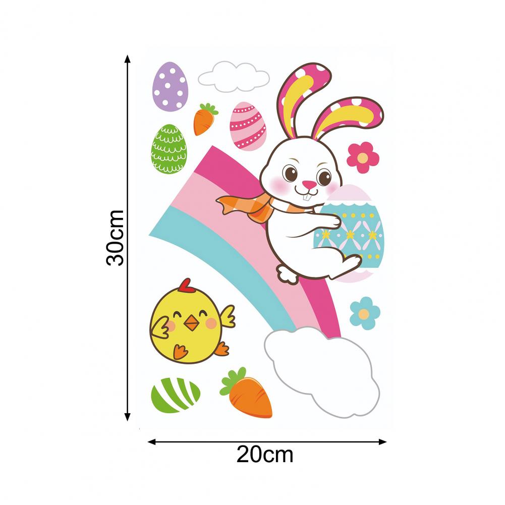 Happy Easter Window Stickers Bunny Easter Window Clings Decorations for Home Decals