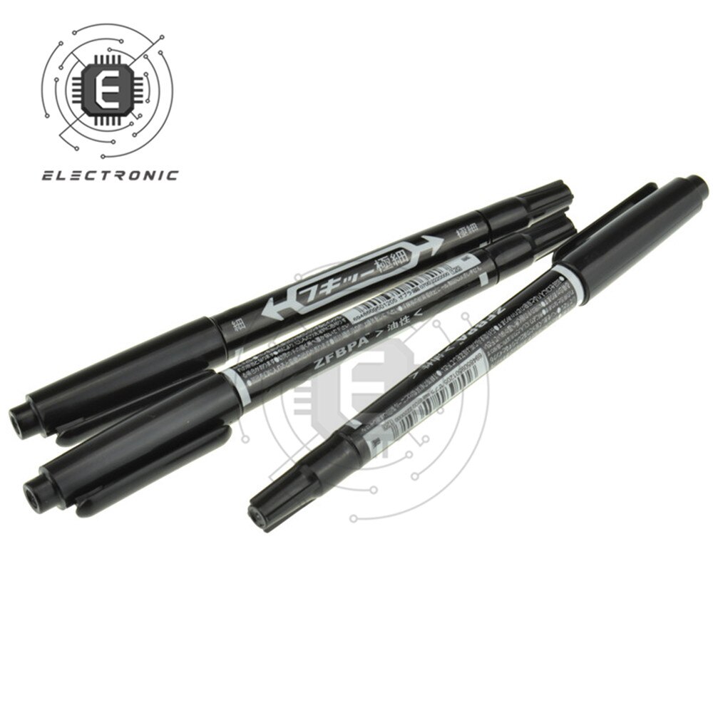 Double stylo Anti-gravure CCL, 5 pièces/lot, Circuit imprimé PCB, marqueur d&#39;encre pour bricolage, réparation PCB, diagramme de Circuit imprimé CCL noir/bleu/rouge