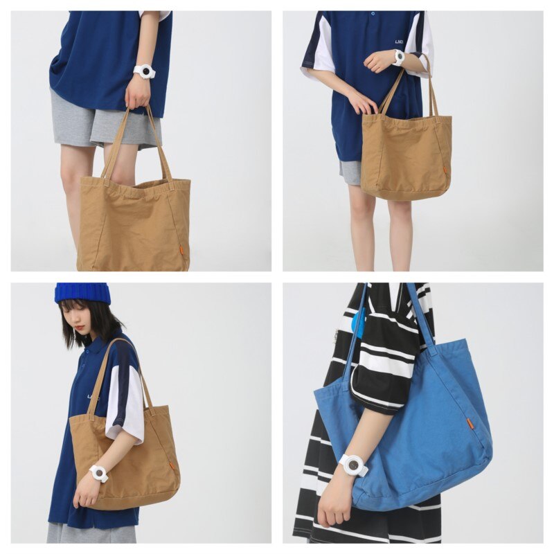 Borsa a tracolla da donna di alta qualità borse da donna in tela tinta unita per donna borsa Shopping Tote Casual moda femminile