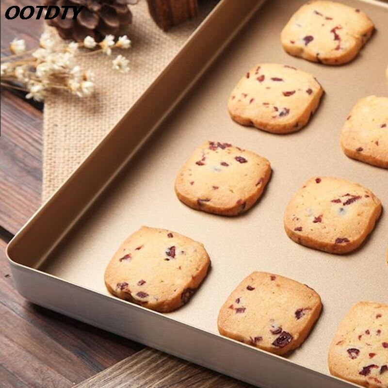 Rectangular Carbon Steel Cake Cheese Pan Cookie Bread Pizza Non Stick Baking Tray Kitchen Bakeware