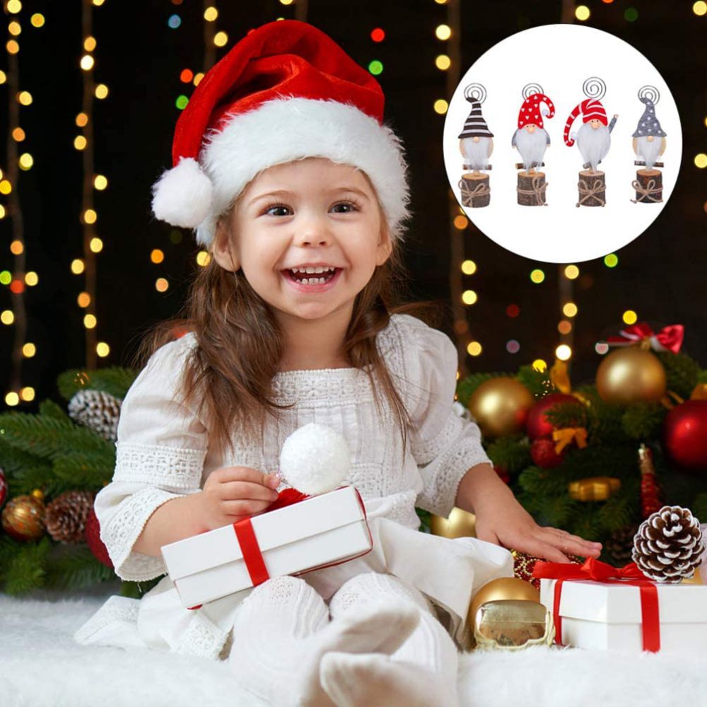 Julemanden ansigtsløs dukke visitkort holder jul xmas fest dekorationer hjem papir kortholder dekorationer