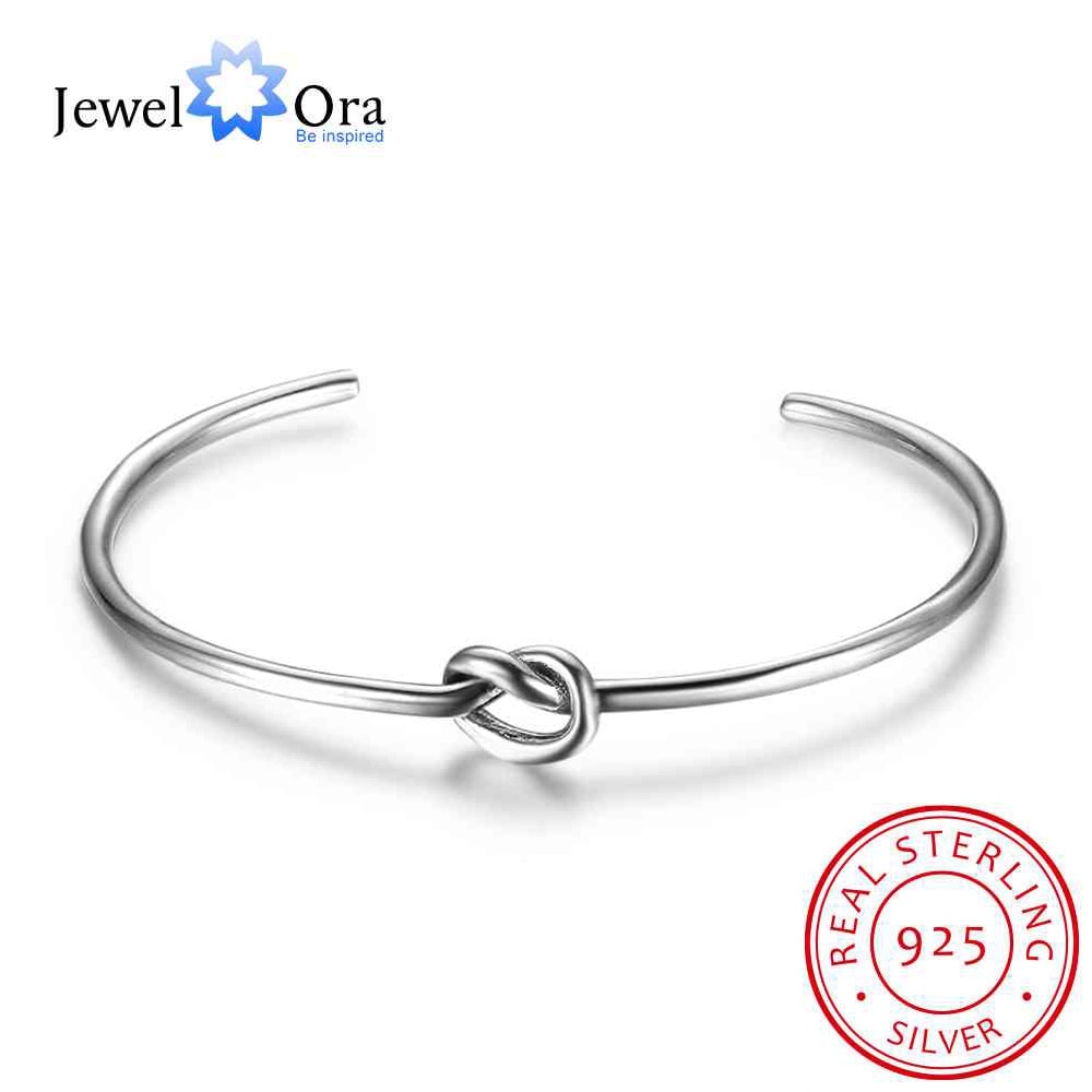 Women 925 Sterling Silver Bracelets Bangles Knot Girl Trendy Jewelry Accessories (Jewel Ora BA102049)