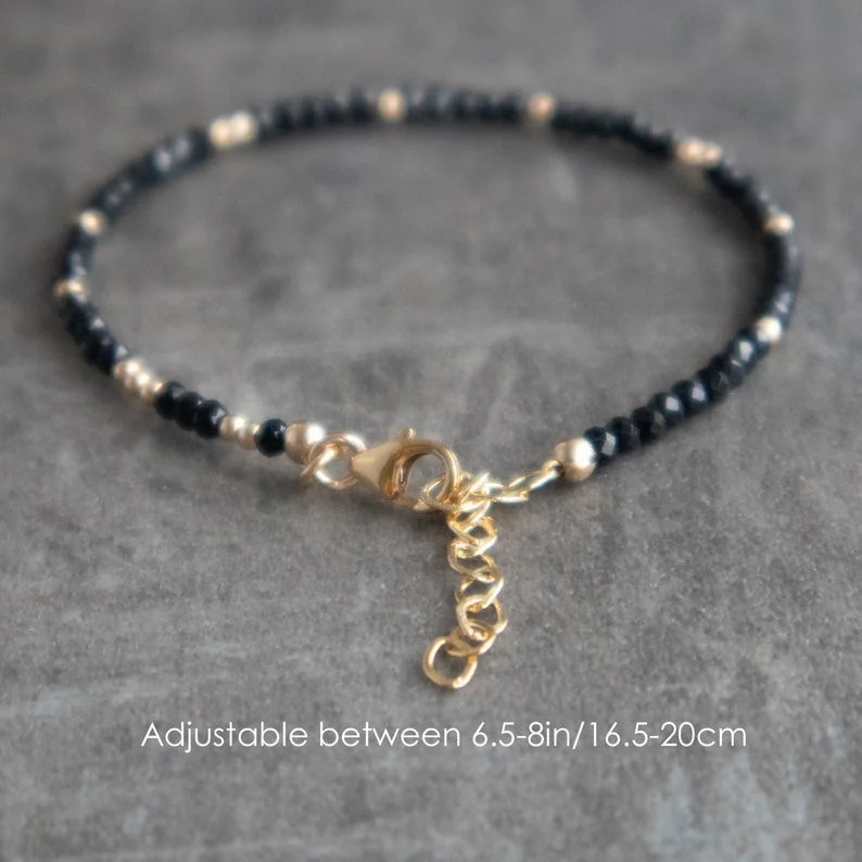 Pulseira de turmalina preta, mesma proteção para mulheres, joias requintadas de turmalina preta, cristal de turmalina preta