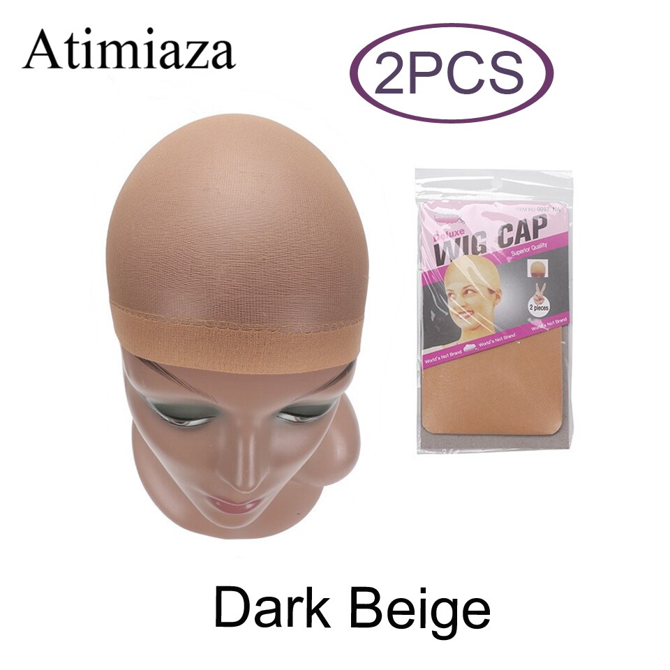 10 Pieces (5 packs) wig cap Brown Beige Coffee Nylon Wig Caps Hair Wig Nets Stretchable Elastic Hair Net Vendor: Dark Beige