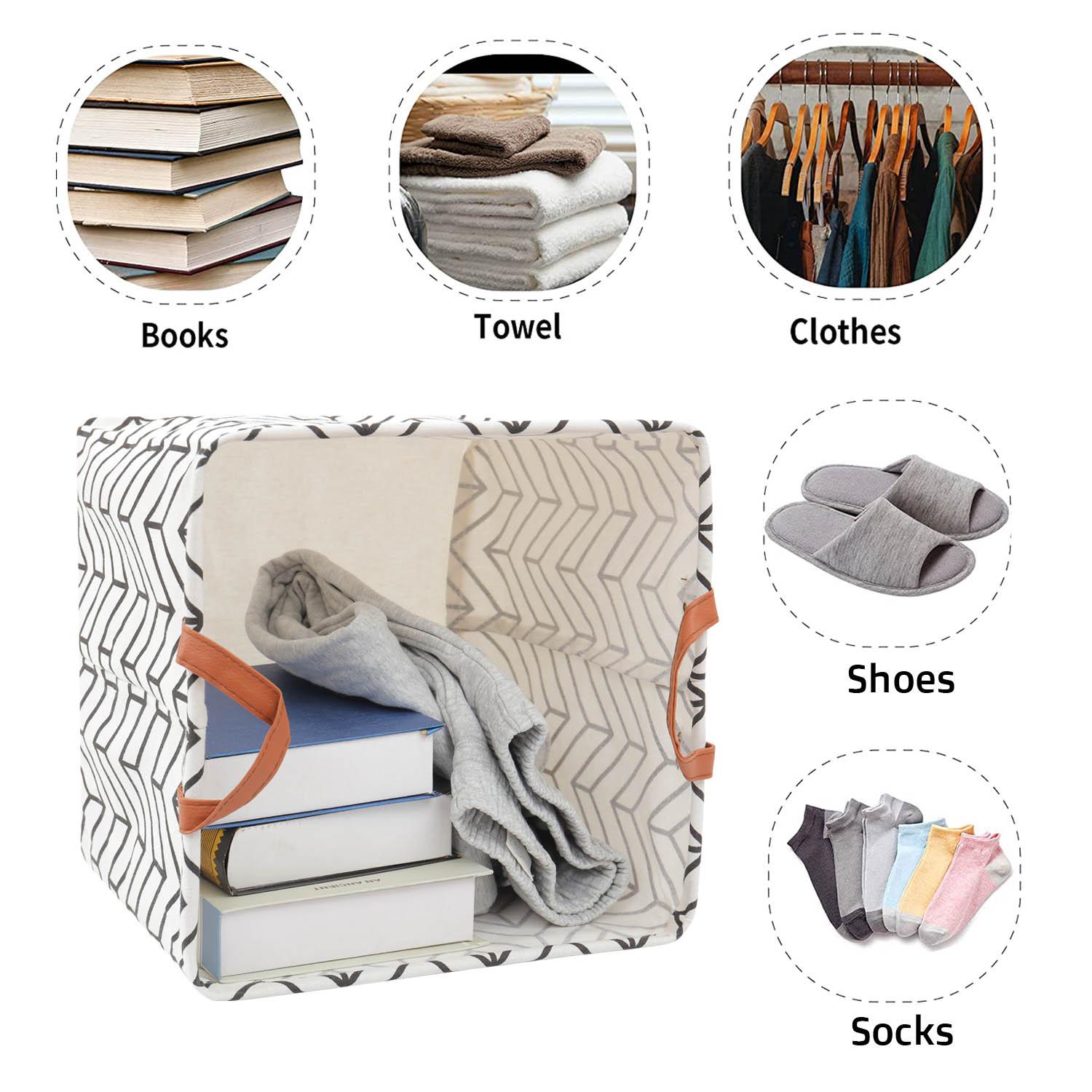 Large Capacity Square Folding Storage Basket Toys Clothes Organizer Waterproof Leather Handles Laundry Hampe Home Storage Bag
