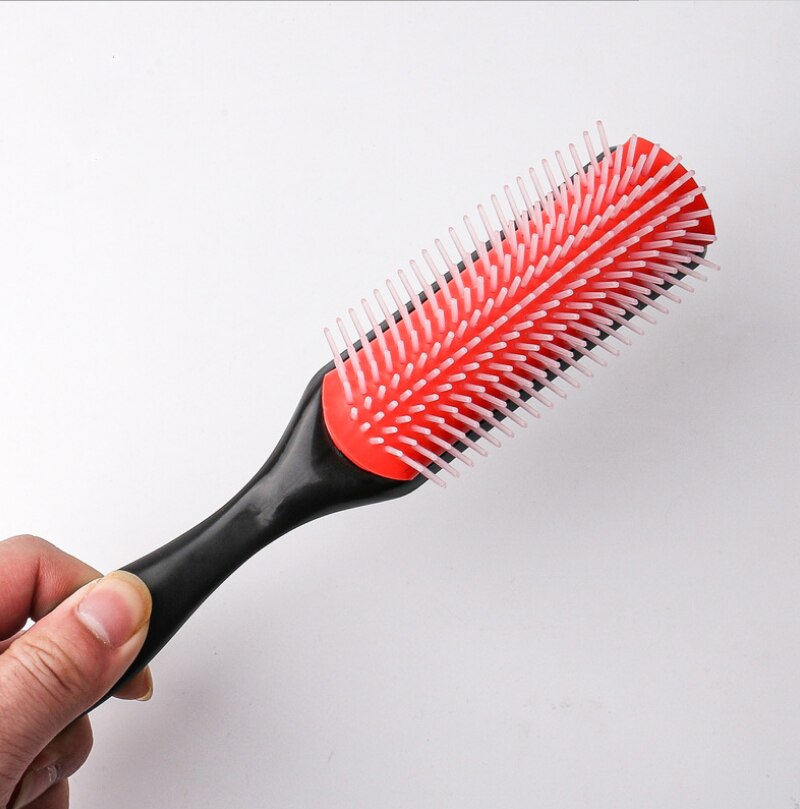 9-Rows Detangling Hair Denman Brush Cushion Nylon Bristle Hairdressing Scalp Massager Straight Curly Hair Comb Hairbrush