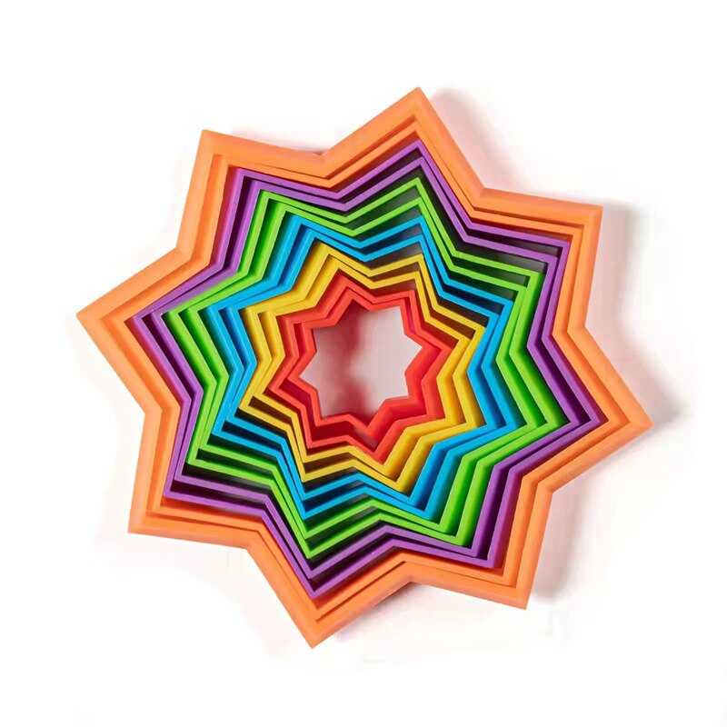Rainbow 3D Magic Star Puzzle Toy Figet Toys divertimento decompressione soddisfacente Anti Stress Juguete Autismo Brinquedos Antistress: Arancione