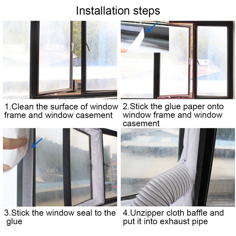 3m/4m/5.6m Window AirLock Seal Plate Air Conditioner Cover Soft Baffle Window Seal For All Mobile Air Conditioning Units