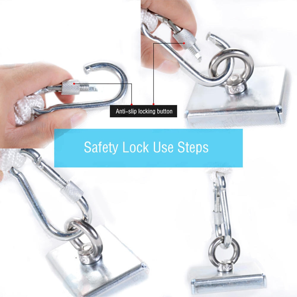 10/20m Strong Salvage Rope Safety Magnet Cord Traction Rope Disturbing String FishingTent Fixed Ropes with Buckle Hardware