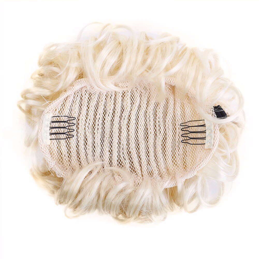 AOOSOO Short Curly Chignon Women's Synthetic Hair Bun Black Brown with Extension With Chignon Rubber band Combs in Hairpiece