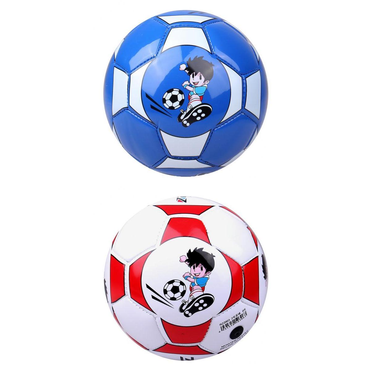 2pcs Football Ball Size 2 Soccer Training Ball for Toddler Teens Blue+Red