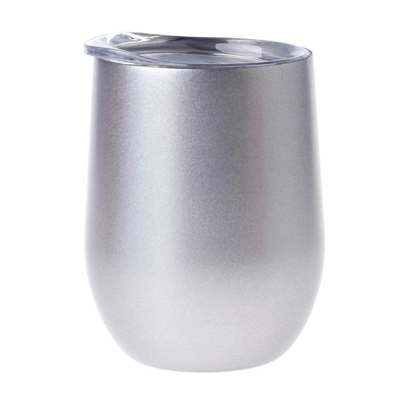 Egg type vinkopp tumbler rustfritt stål metall beger krus med lokk: E1