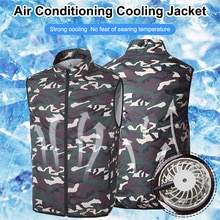Chaleco de refrigeración para aire acondicionado de verano, chaqueta fresca con 2 ventiladores alimentados por USB, chaleco de protección solar para exteriores, chalecos de refrigeración con ventilador de verano