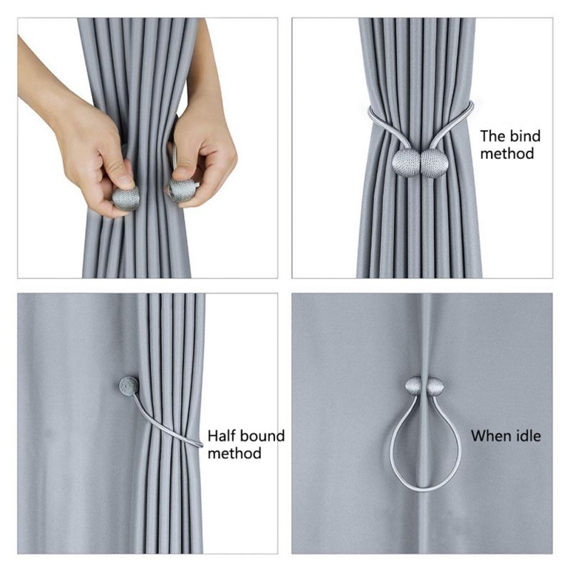Magnetische Bal Gordijn Tiebacks Vastzetmogelijkheden Terugloopsper Gesp Clips Accessoire Gordijn Staven Accessoires 2 Stuks