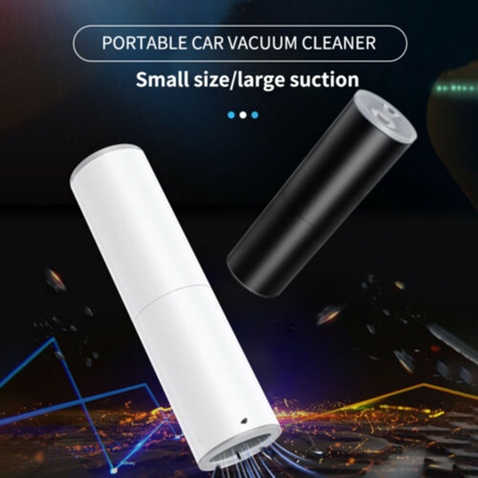 120W Handheld Car Home Vacuum Lightweight Portable Auto Vacuum Wet Dry Cleaner (Black)