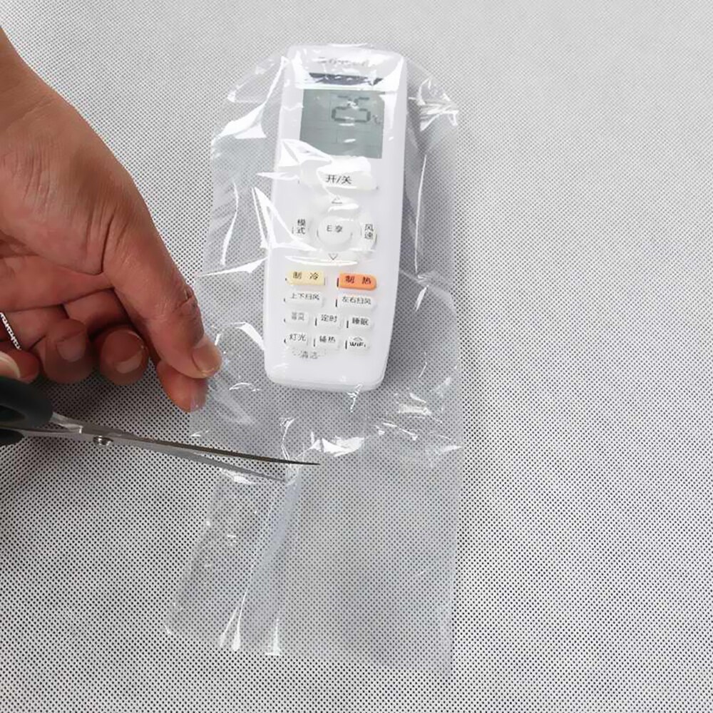 5pcs Remote Control Protective Cover TV Air Conditioner Heat Shrinkable Remote Control Waterproof Dustproof Cover 11x27cm