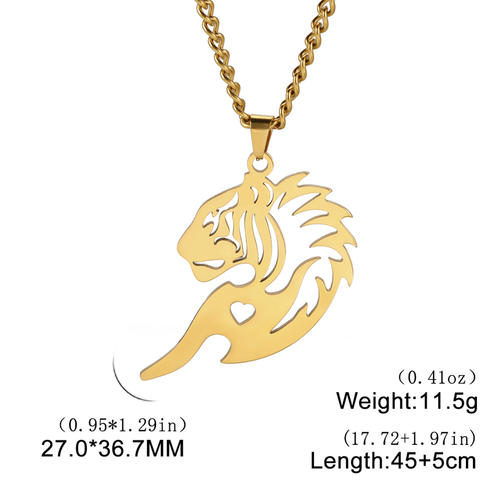 My Shape Roi Lion couronne pendentif collier hommes garçon en acier inoxydable punk animal loup charme collier Hip Hop bijoux,collier garcon enfan,coliers pour enfants garçon de,chaine homme