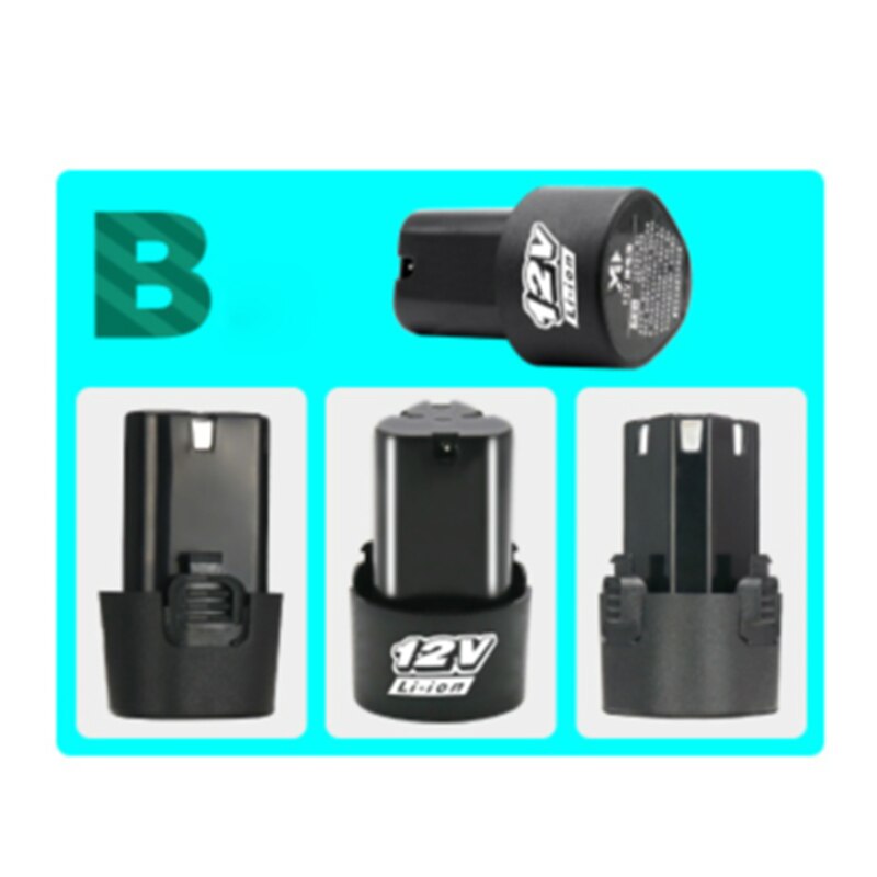 12V 4800mAh Lithium Battery 18650 Li-ion Battery Power Tools accessories For Cordless Screwdriver Electric Drill Battery: Black